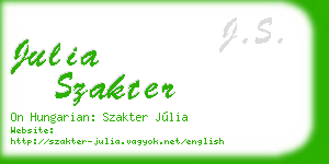 julia szakter business card